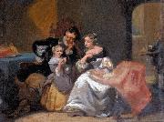 Charles van den Daele A happy family oil on canvas